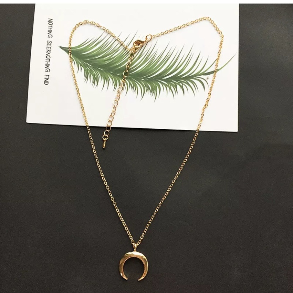 Gold  silver moon layered necklace - Picture 6 of 8